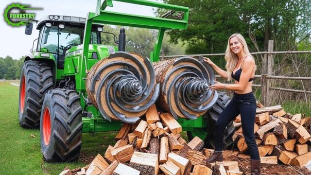 Fastest Biggest Firewood Processing Machine | Dangerous Big Chainsaw Cutting Tree machines #17