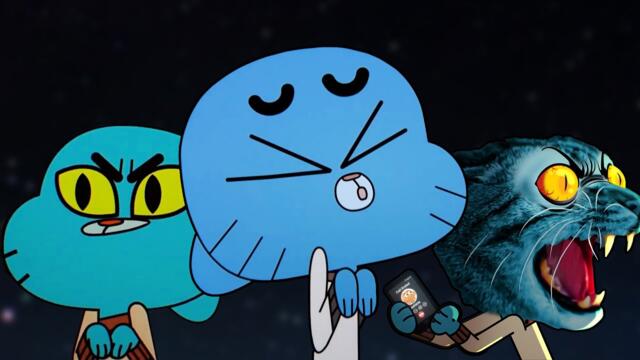 Every single scene where Gumball acts like a cat
