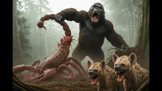 King Kong Battles Giant Scorpion and Hyenas: Fury on Skull Island!