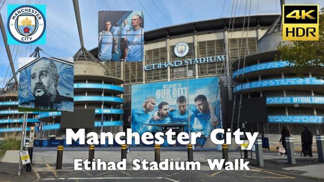 Manchester City |Etihad Stadium| Outside Stadium Walking Tour 4K HDR Including North Stand expansion