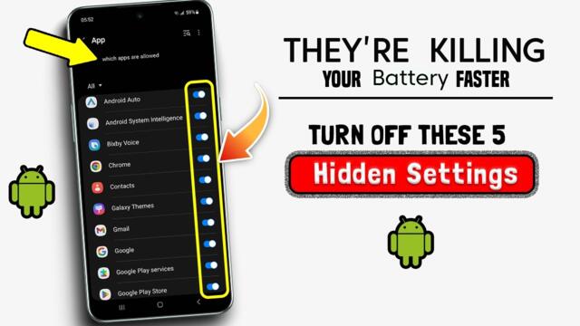 5 Hidden Settings Killing Your Battery Life Faster | Double Your Battery Life, Most Users Don't Know