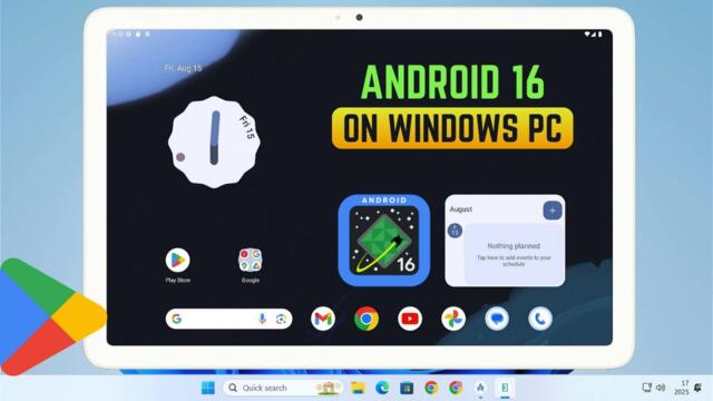Run Android 16 with Play Store on Windows PC or Laptop