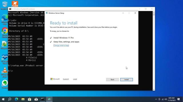 CMD Upgrade Windows 10 to 11 - Unsupported Hardware - No Data Loss
