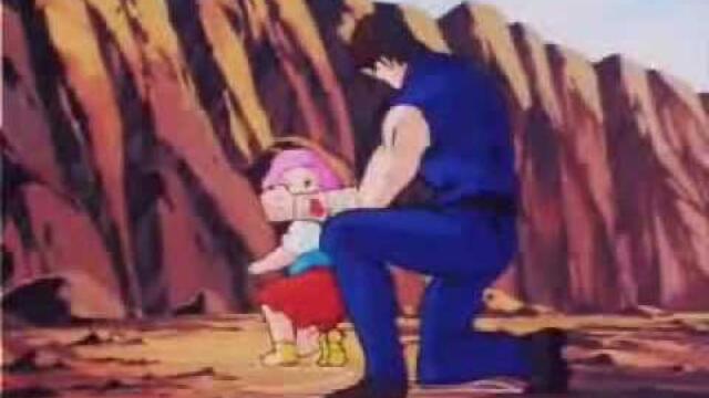 ミンキーモモを庇うケンシロウ