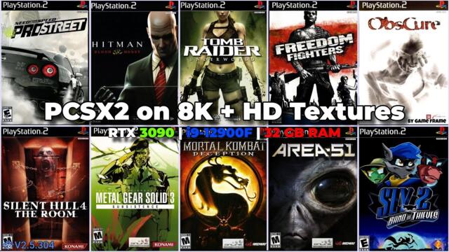 PCSX2 v2.5.304 Benchmark | 10 PS2 Games | 8K + HD Texture Packs | RTX 3090, i9-12900F & 32GB RAM
