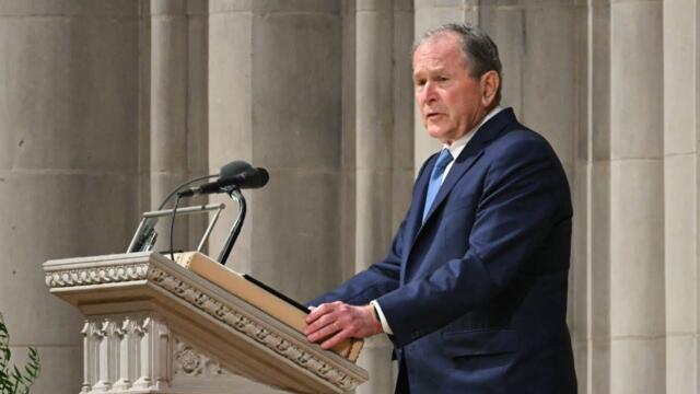 George W. Bush gives eulogy for his former vice president Dick Cheney at Washington funeral service
