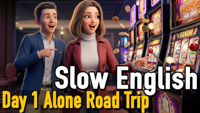 Day 1 Alone Road Trip: Real Travel English | Road Trip English | Hotels, Car Rental & Safety, etc.