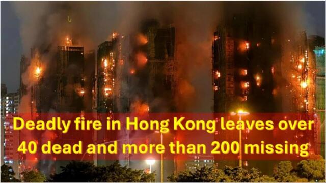 Hong Kong fire rages on (English subtitles)