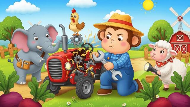 🐒🚜 Monkey Farmer Fixes the Broken Tractor and Saves the Beet Field! | Funny Farm