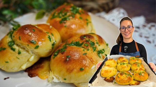 Чеснови възелчета с кашкавал | Стъпка по стъпка от месенето до изпичането