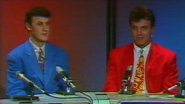 Студио на БНТ след жребия за САЩ '94