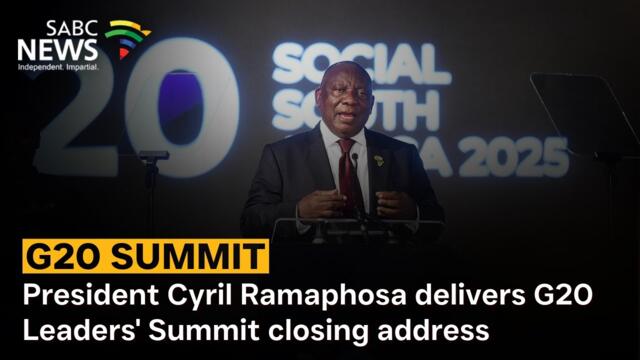 G20 Summit | President Cyril Ramaphosa delivers G20 Leaders' Summit closing address