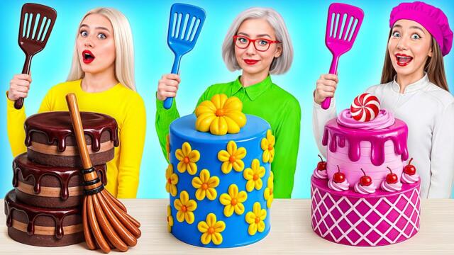 Аз срещу Баба Готварско Предизвикателство | Луди Трикове и Рецепти Multi DO Challenge