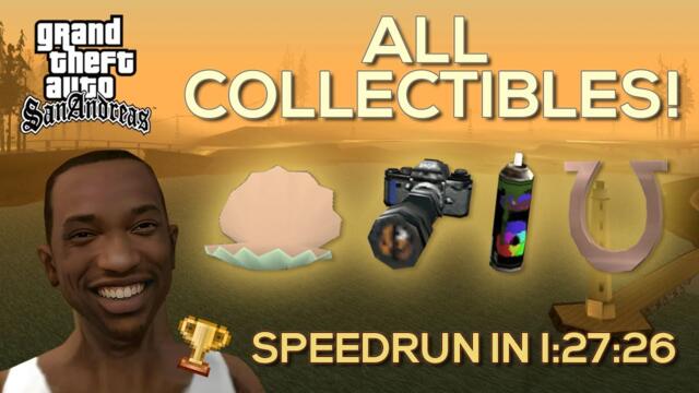 GTA San Andreas Speedrun - All Collectibles in 1:27:26 (Former World Record)