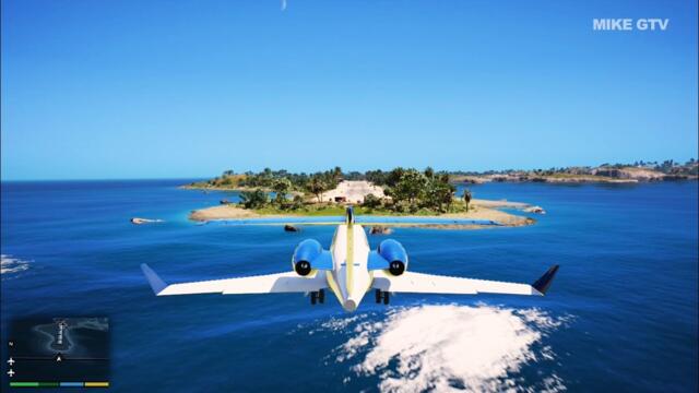 Liberty City in GTA V: Flying to Cayo Perico from SANDY SHORES ✈️ (4K 60 FPS)