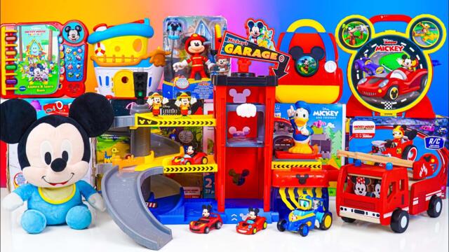 Satisfying with Unboxing Disney Mickey Mouse Vehicle Race Garage Playset | Review Toys ASMR