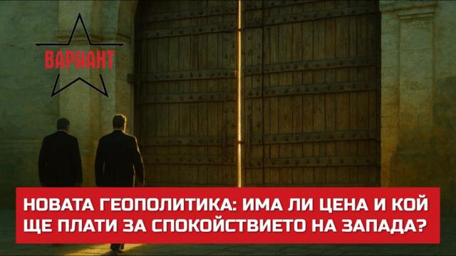 НОВАТА ГЕОПОЛИТИКА: ИМА ЛИ ЦЕНА И КОЙ ЩЕ ПЛАТИ ЗА СПОКОЙСТВИЕТО НА ЗАПАДА?,  Вариант #716