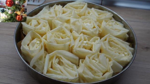 Хрупкава баница на розички.Лесна рецепта, подходяща за празниците.