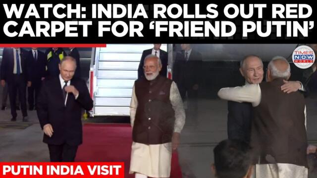 PUTIN IN INDIA: Full Arrival — Red Carpet, Modi Hug, Special Motorcade Ride