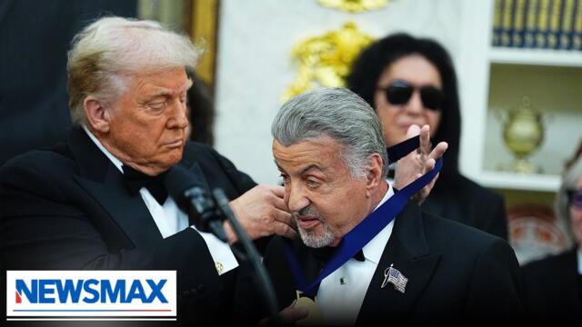 President Donald Trump awards medals to Kennedy Center Honorees.