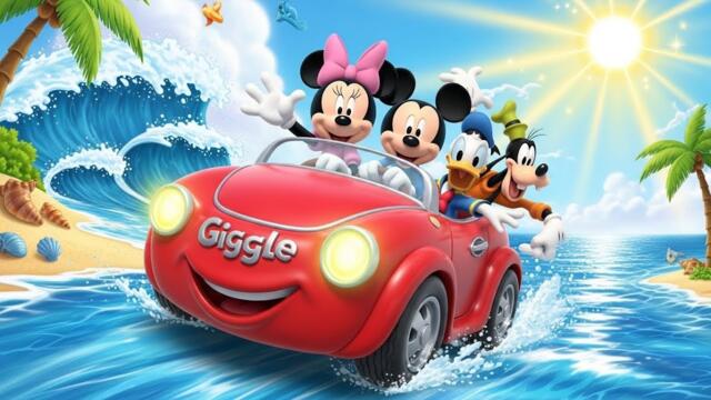 Mickey Mouse & Friends’ Giggle Car Trip to Ocean City | Fun Kids Cartoon Adventure 🌊🚗✨