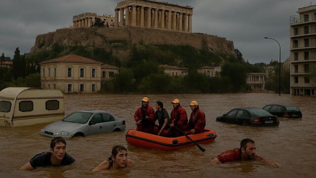 Greece is sinking! Storm Byron washed away Attica and brought tragedy