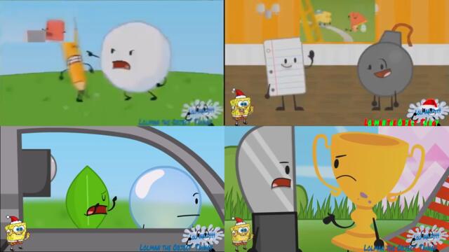 Battle For Dream Island vs Inanimate Insanity Sparta Remix Quadparison