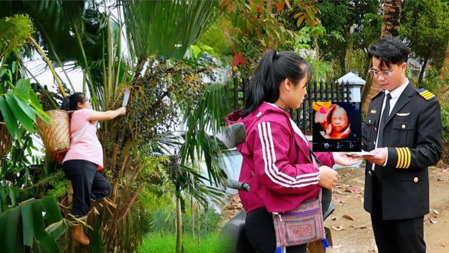 Single mother in labor in the middle of a palm forest - Luckily met the police for help