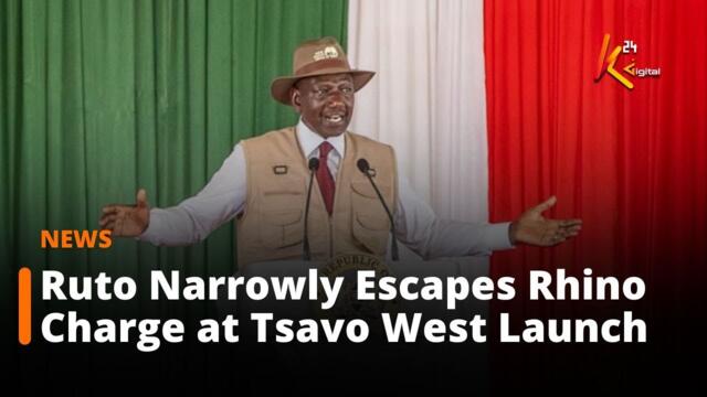 President Ruto Survives Close Encounter with Rhino During Tsavo West Sanctuary Launch