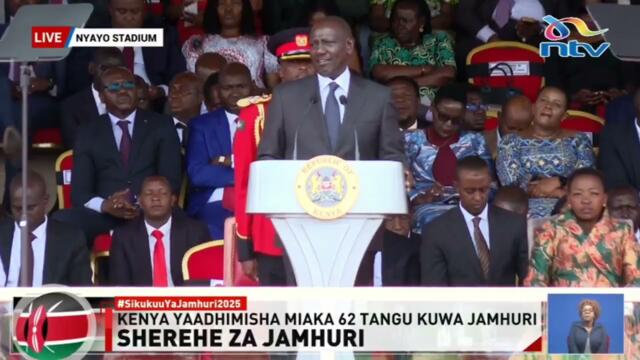 President Ruto cuts short his speech to observe a one-minute silence to honour the late Raila Odinga