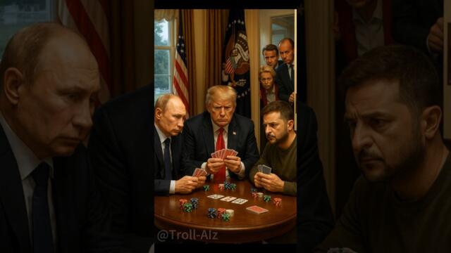 Trump set up a card game, But Zelensky seems to have messed it up😂#funny #trump #putin #zelensky