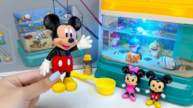 Mickey Mouse 2026🎀Set Unboxing del playset de acuario y pesca de Mickey,colección de juguetes Disney