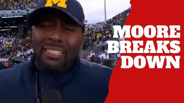 When Sherrone Moore breaks down in an emotional message after stepping in for Jim Harbaugh