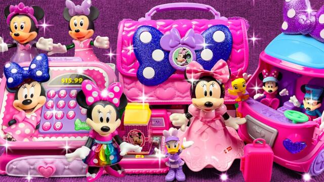 Minnie Mouse 2026🎀Set Unboxing del playset de compras rosa de Minnie, colección de juguetes Disney
