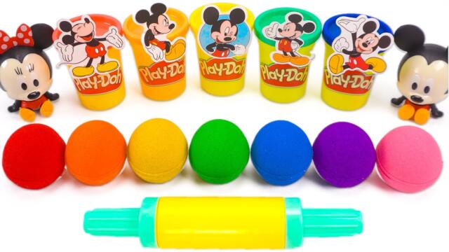 How to Make Kinetic Sand Cookies 🍪 Mickey Mouse PlayDoh Colors ASMR 🌈 Kinetic Sand ASMR