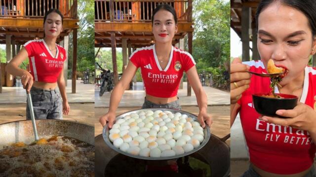 Cooking egg stir-fry with peanut recipe