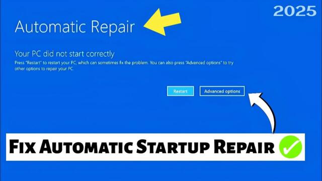 How to Fix Automatic Repair Loop in Windows 11 & 10 | Startup Repair Couldn’t Repair Your PC - 2025