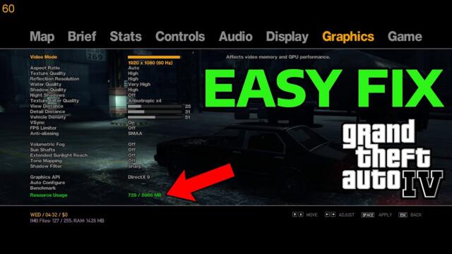 How To Fix GTA IV Graphics Resource Usage Issue (Grand Theft Auto IV)