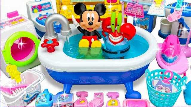Mickey Mouse 2025🎀Set Unboxing del baño y lavandería de Mickey, colección de juguetes Disney