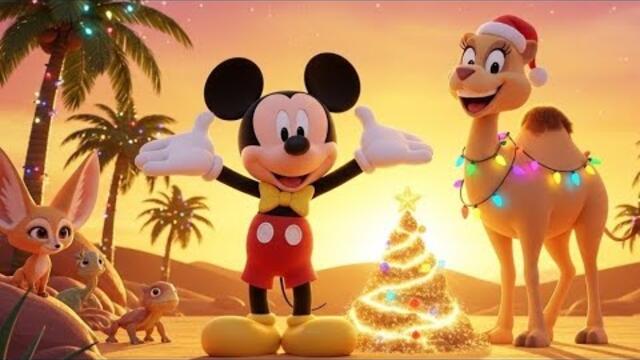 The Cutest Christmas Ever: Mickey Mouse & Sandy the Camel in the Desert