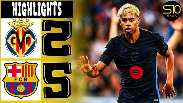 Villarreal vs Barcelona 2-5🔥Laliga EA Sports | All Goals and Highlights Football
