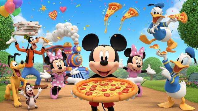 “Mickey Mouse’s Big Surprise Pizza Party 🍕🚂 | Giggle Train Adventure for Kids”