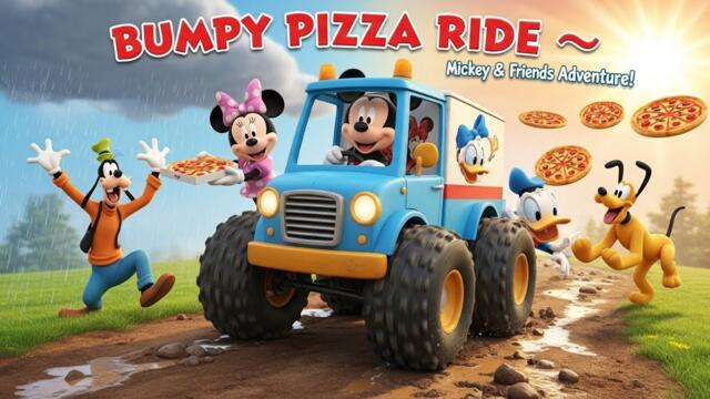 Mickey Mouse & Friends on the Bumpy Pizza Ride 🍕 | Funny Cartoon Adventure for Kids