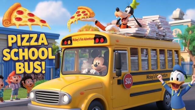 Mickey Mouse Pizza School Bus Adventure 🍕🚌 | Fun Kids Cartoon Story