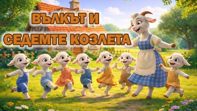 Вълкът и седемте козлета 🐐 | Песен-приказка за деца на български език