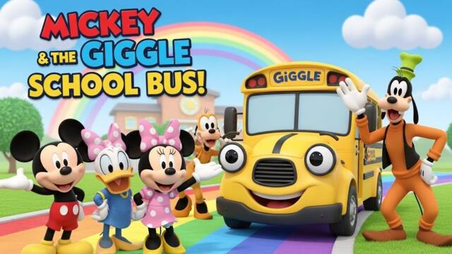 Mickey Mouse and the Giggle School Bus 🚌🐭 | Fun Kids School Adventure | 3D Cartoon