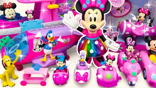 Minnie Mouse 2025🎀 Set Unboxing del avión rosa de Minnie, colección de juguetes Disney