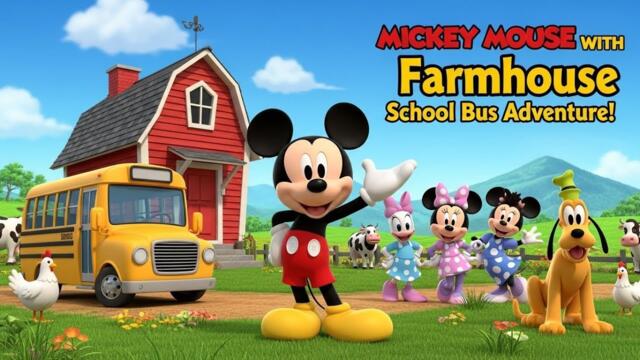 Mickey Mouse Farmhouse School Bus Adventure 🚌🌾 | 1 Hour Full 3D Cartoon Kids Story