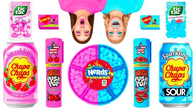 Предизвикателство за Оцветяване на Розова Храна Срещу Синя Храна | Забавни Рецепти за Храна RaPaPa