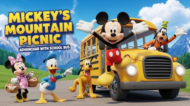 Mickey Mouse School Bus Picnic Mountain Adventure 🚌⛰️ | 1 Hour Kids Cartoon Story